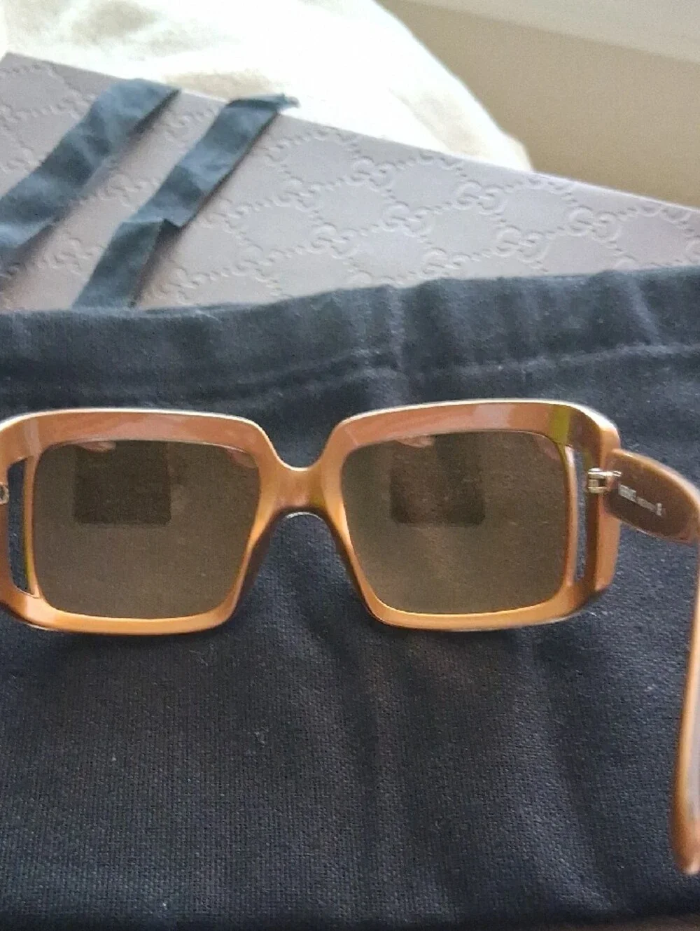 Versace Brown Rectangular Womens Sunglasses with Medusa Detail
